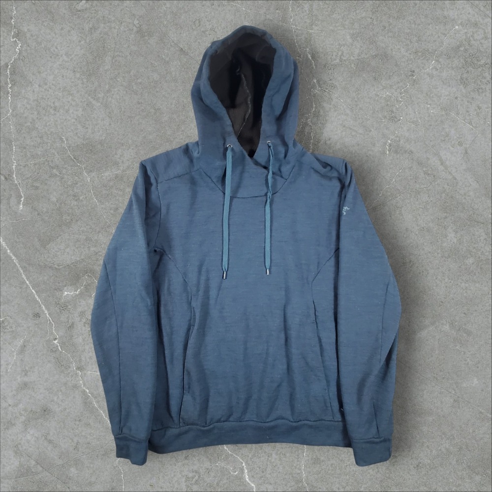 Arc'teryx Wool Blend Hoodie Mens Medium Blue Scuba Neck Pullover Gorpcore Casual